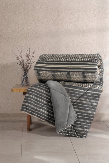 Cotton Box Velvet Çift Kişilik Yorgan Timbre Antrasit 195x215 cm