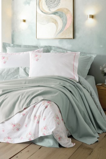 Cotton Box Vivid Çift Kişilik Pikeli Nevresim Takımı Minty Mint