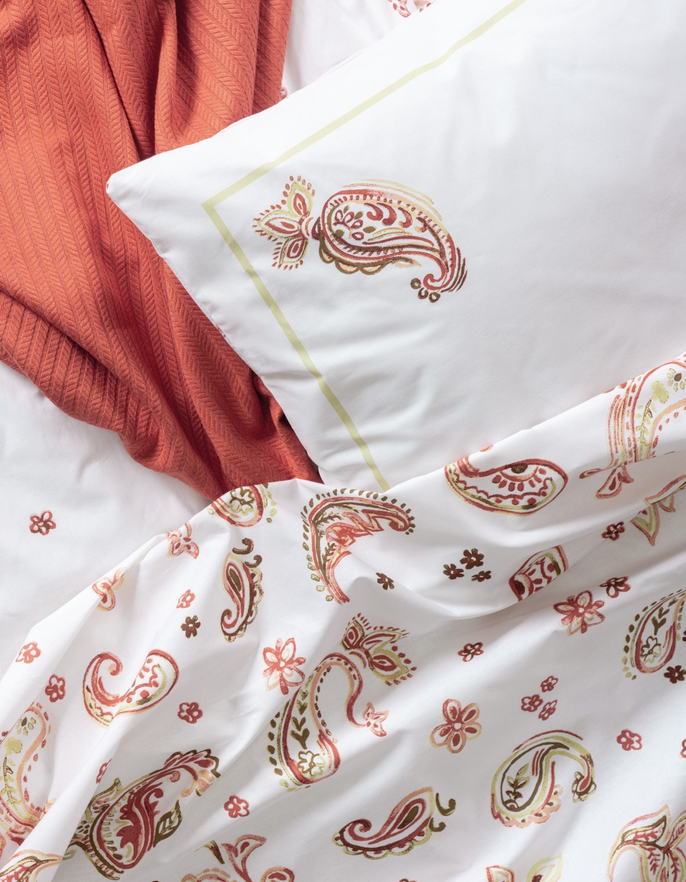 Cotton Box Vivid Çift Kişilik Pikeli Nevresim Takımı Paisia Tarçın