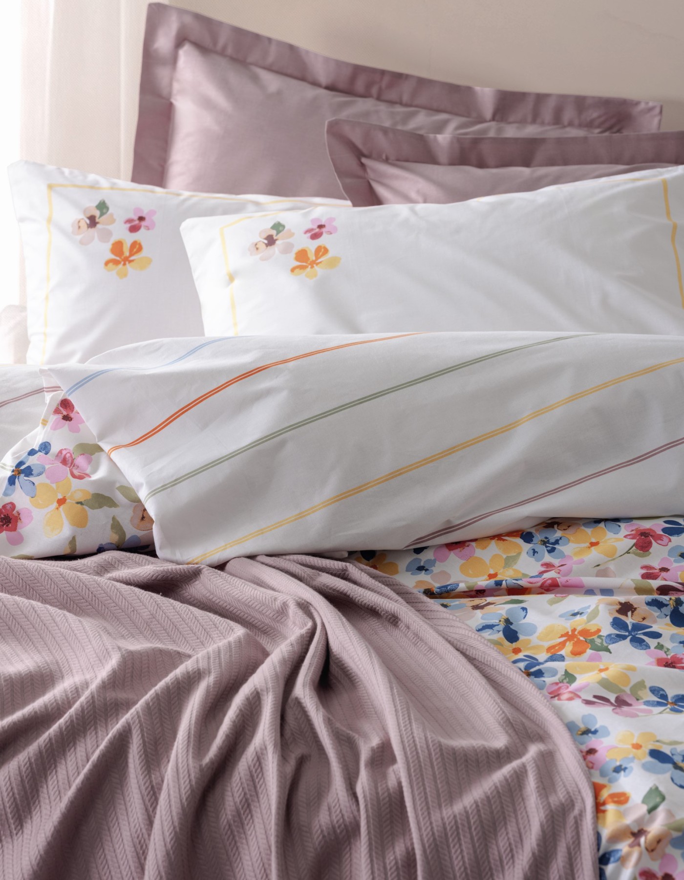 Cotton Box Vivid Tek Kişilik Pikeli Nevresim Takımı Flurry Lila