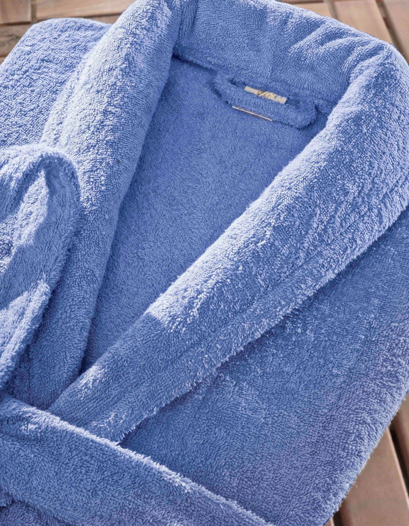 Dallas Serisi Şal Yaka Otel Bornozu - Mavi