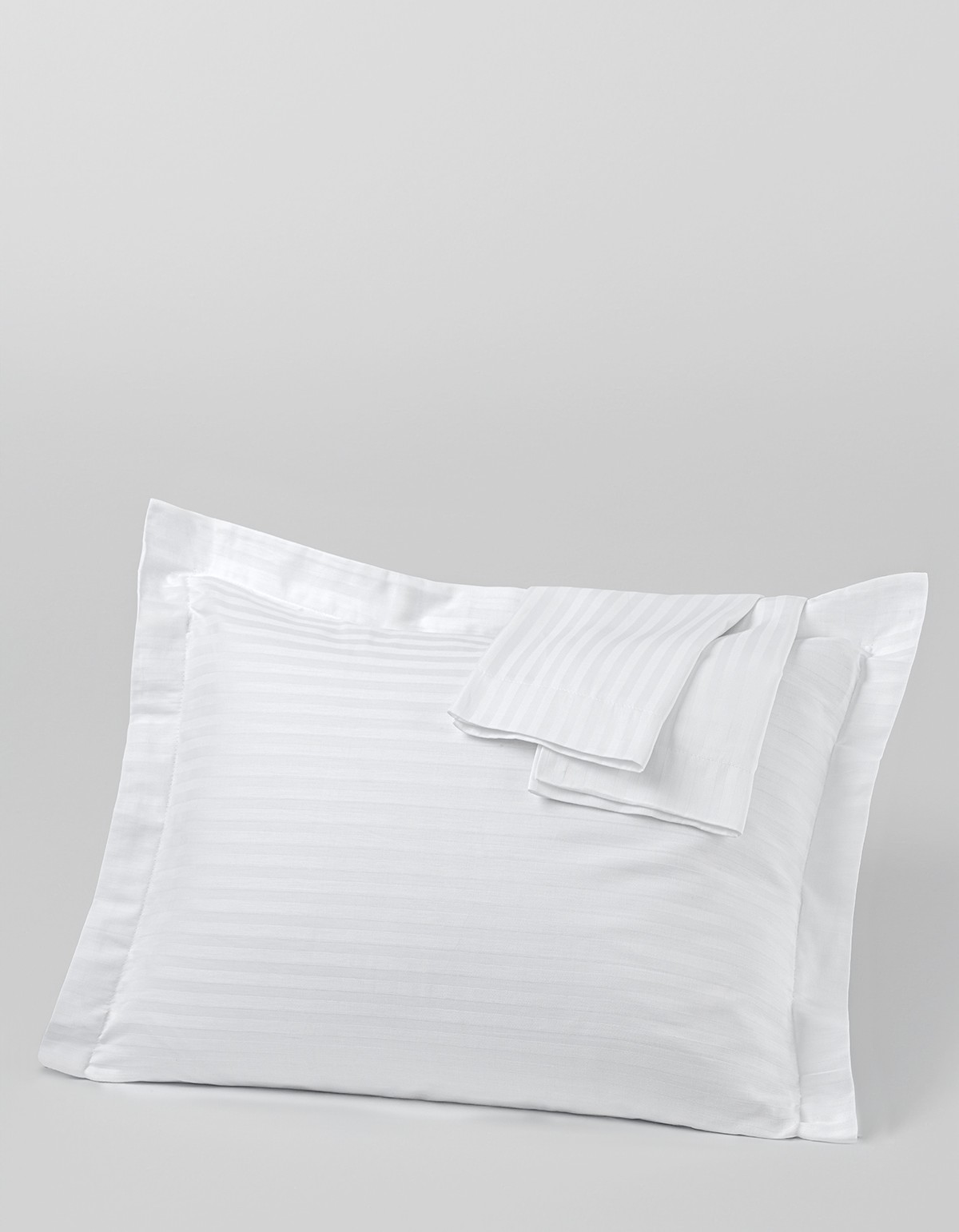 Hermes Serisi 83Tel Pamuk Polyester Saten Otel Yastık Kılıfı 1cm Çizgili