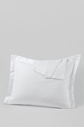 Risus Serisi 83Tel Pamuk Saten Otel Yastık Kılıfı 0,5cm Çizgili