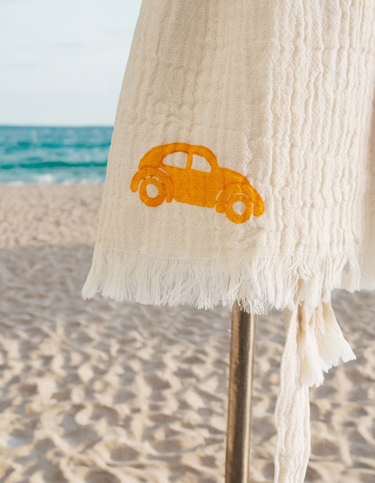 Varol %100 Organik, El İşçiliği Taş Baskı Çocuk Bornozu - Trafik