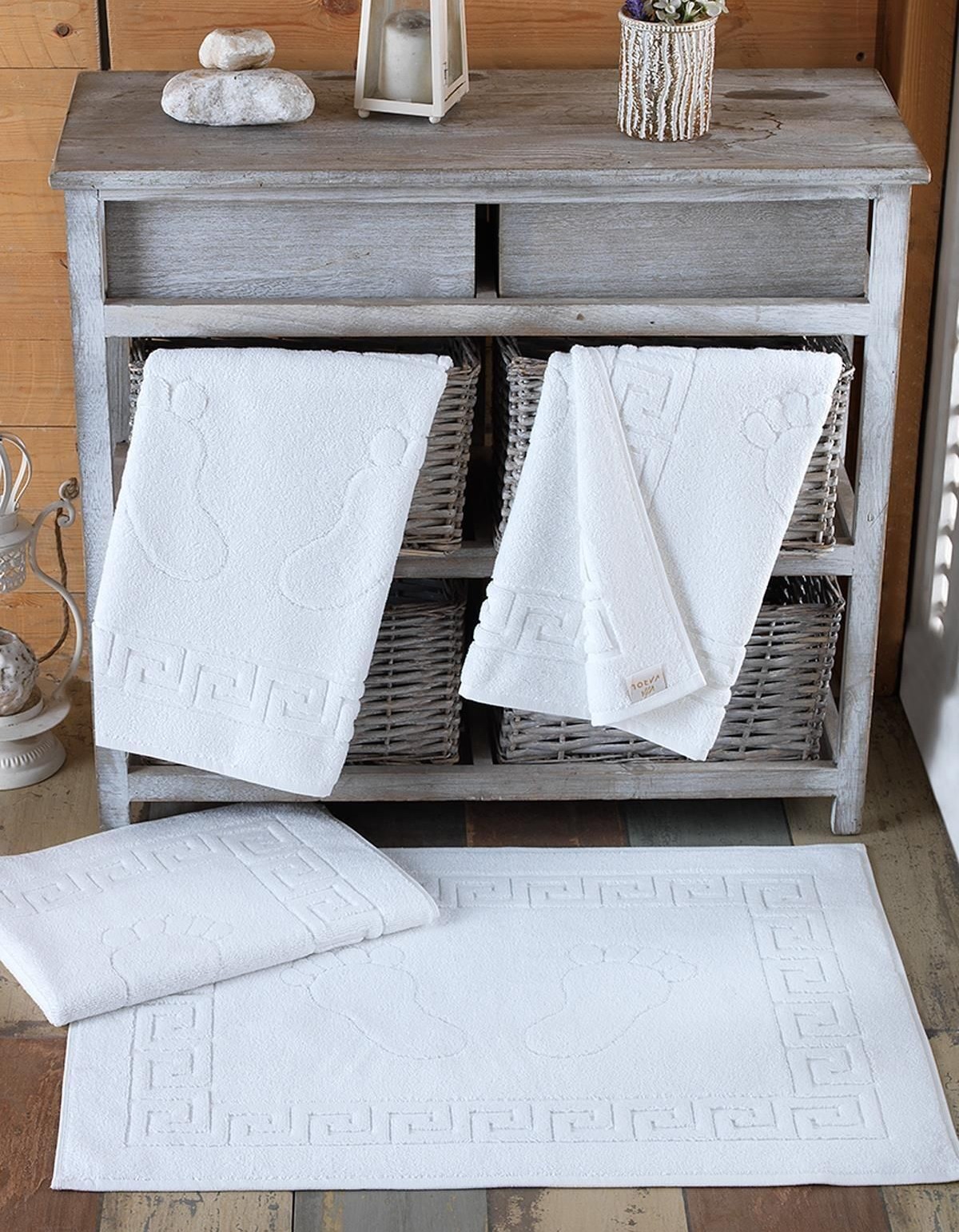 Varol 4 Adet Talia Serisi Ayak Havlusu 50x70 300gr Beyaz