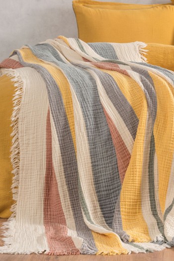 Varol 4 Katlı %100 Pamuk Müslin Pike & Yatak Örtüsü – 230x250 cm