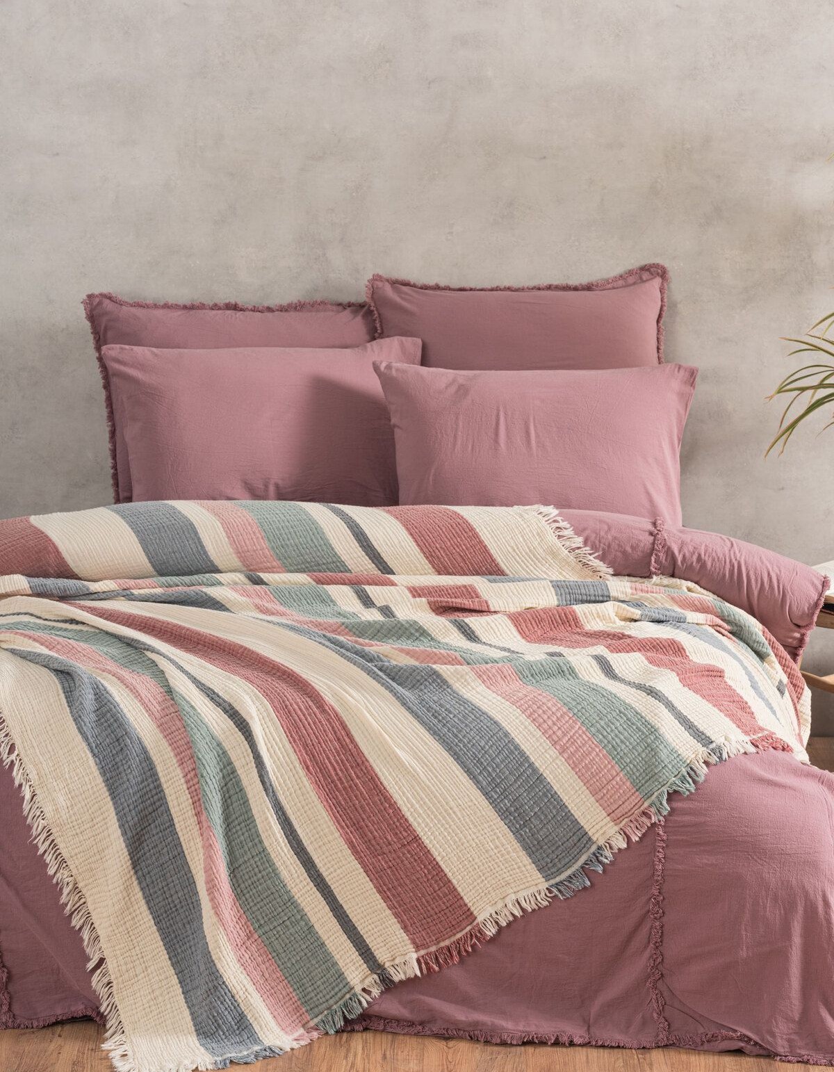 Varol 4 Katlı %100 Pamuk Müslin Pike & Yatak Örtüsü – 230x250 cm