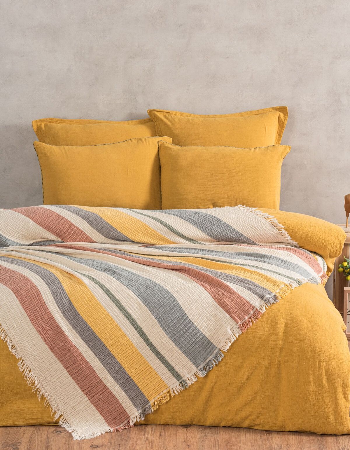 Varol 4 Katlı %100 Pamuk Müslin Pike & Yatak Örtüsü – 230x250 cm