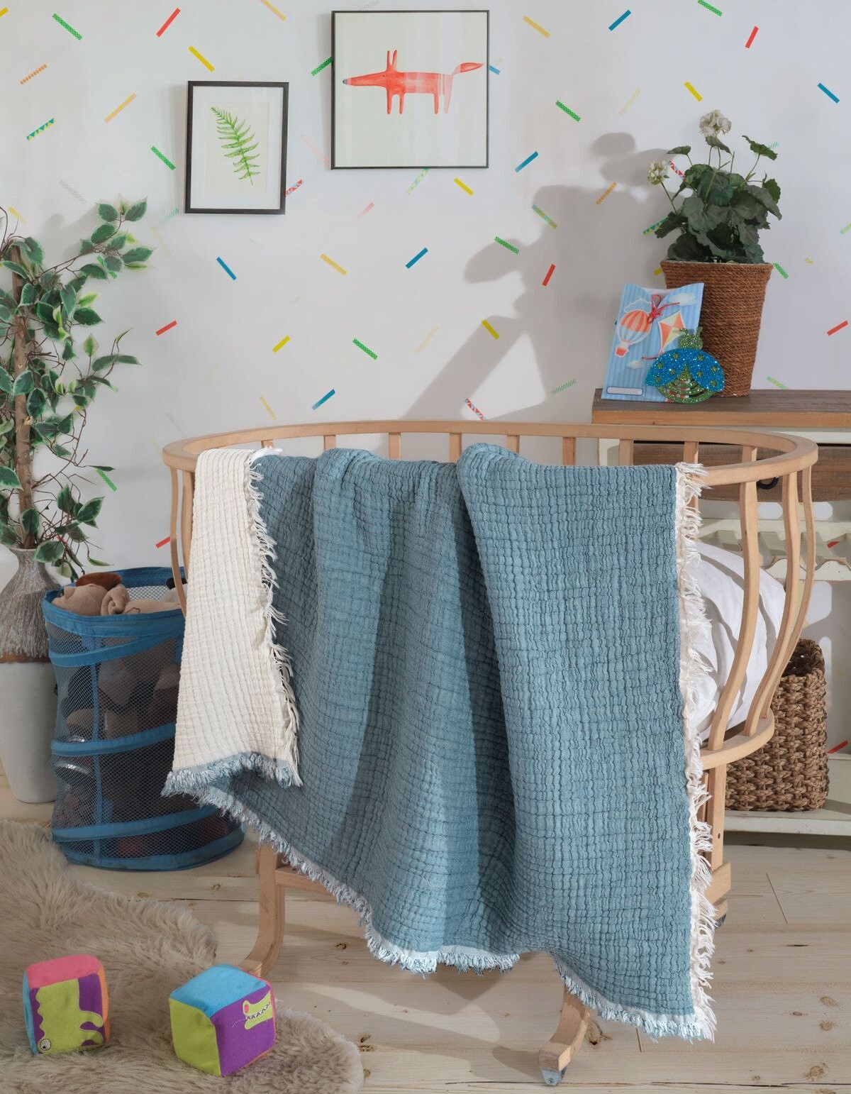 Varol 5 Katlı %100 Pamuk Müslin Bebek Battaniyesi