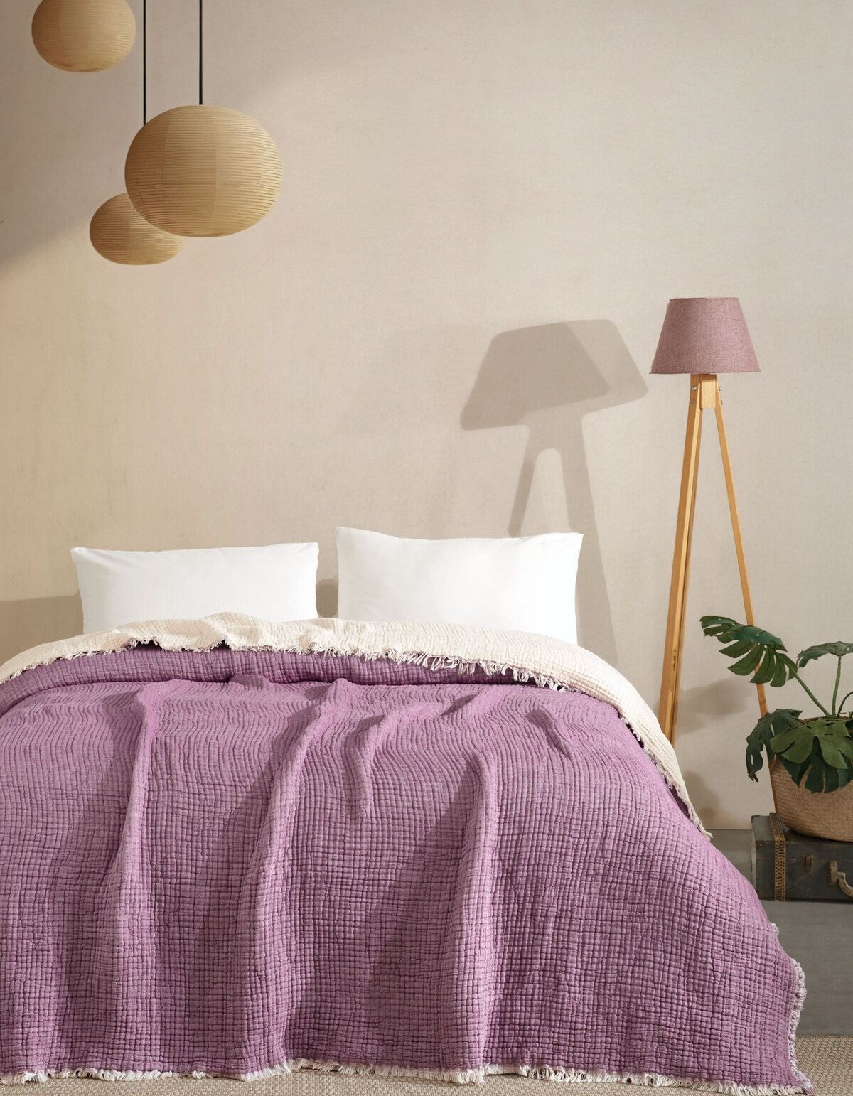 Varol 5 Katlı Çift Kişilik %100 Pamuk Müslin Yatak Örtüsü – 230x240 cm