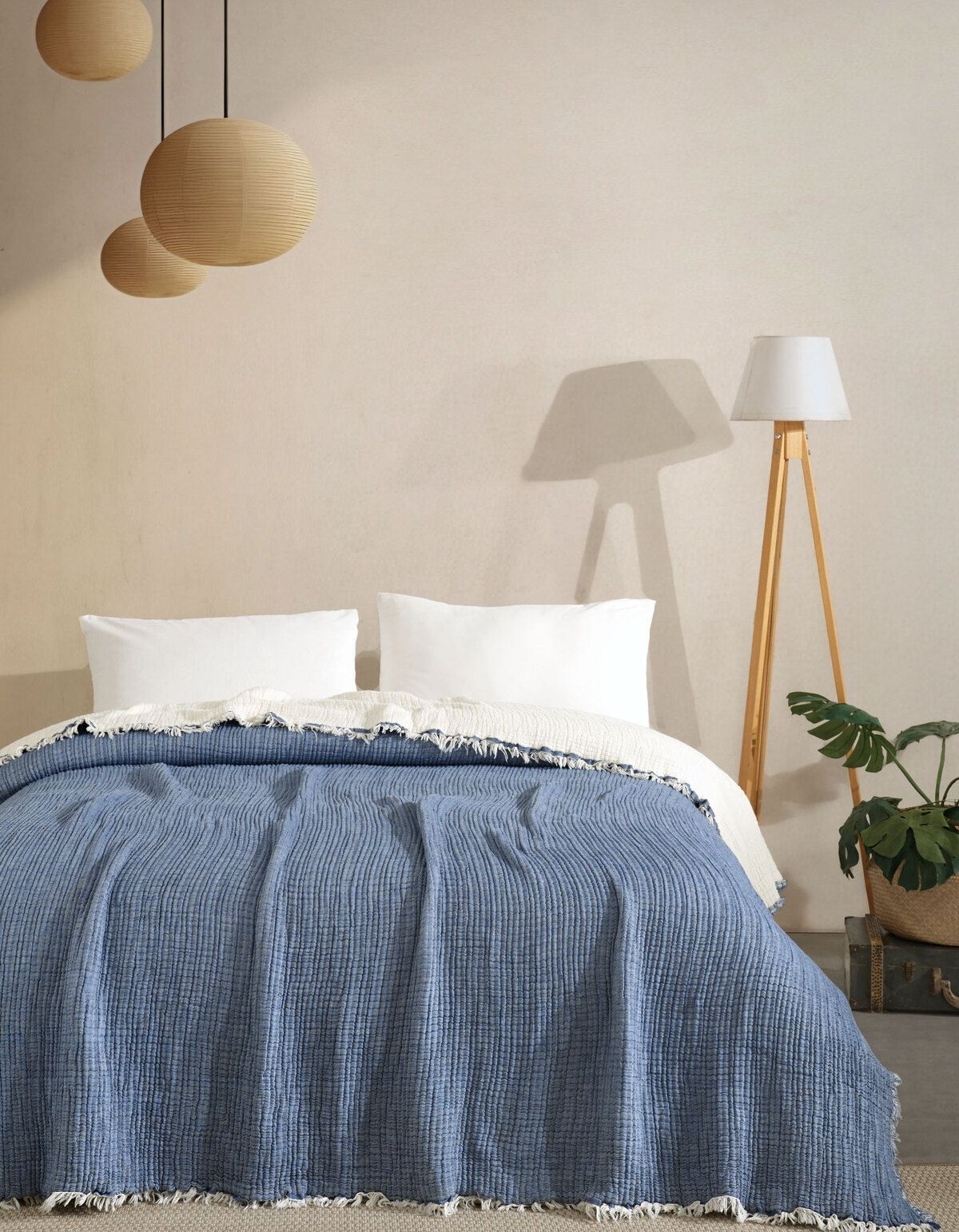 Varol 5 Katlı Çift Kişilik %100 Pamuk Müslin Yatak Örtüsü – 230x240 cm