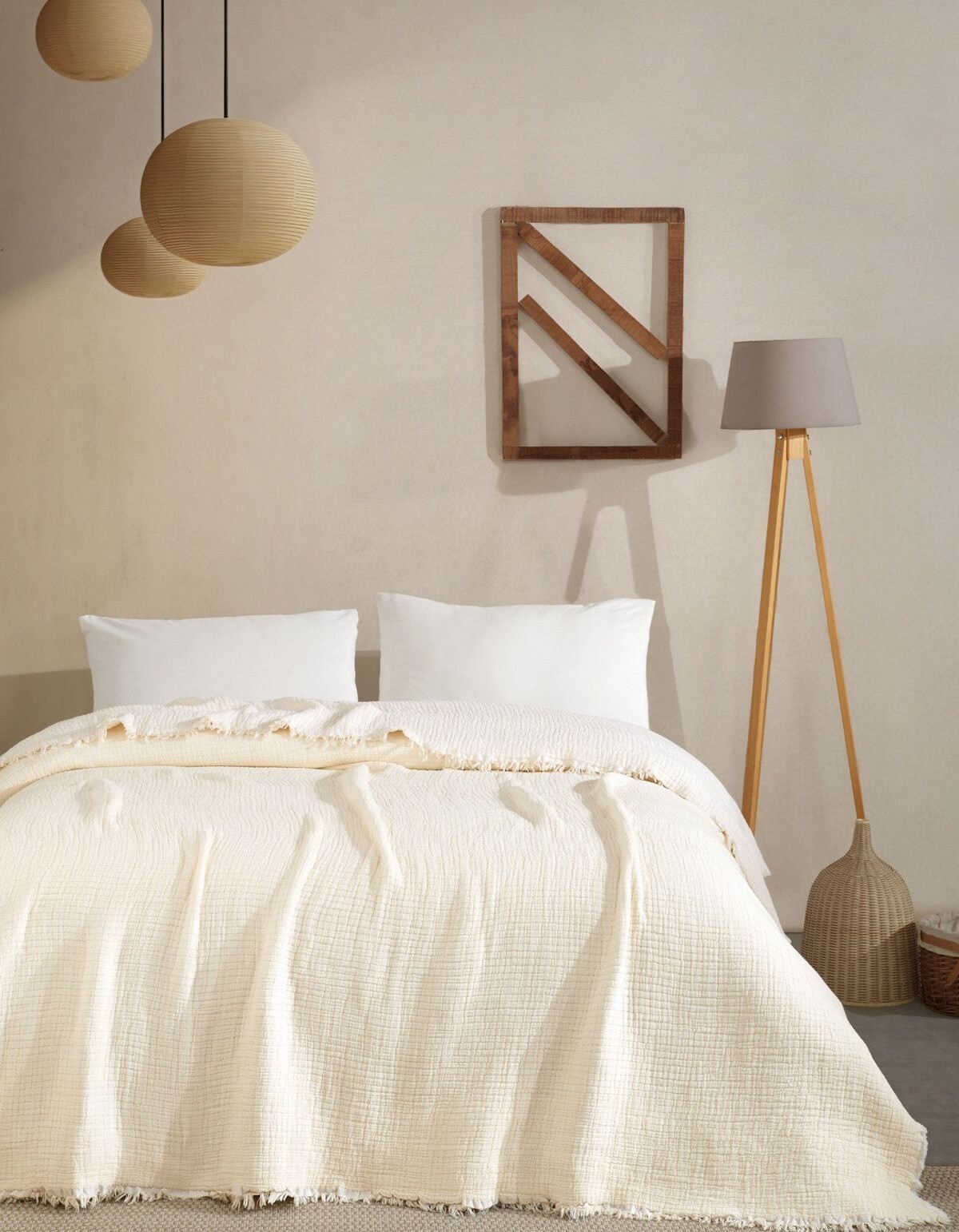 Varol 5 Katlı Çift Kişilik %100 Pamuk Müslin Yatak Örtüsü – 230x240 cm