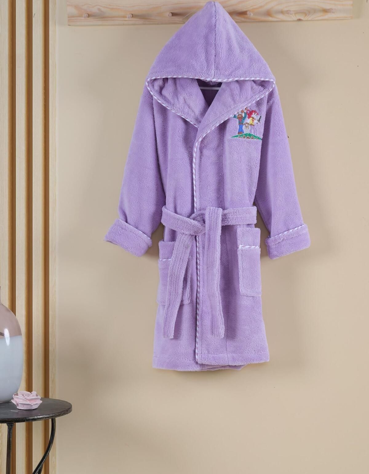 Varol Bambu Nakışlı Çocuk Bornozu - M.Craft