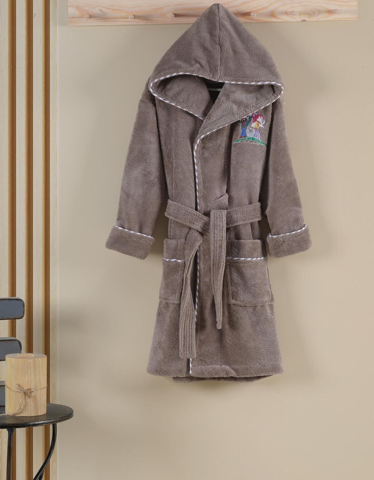 Varol Bambu Nakışlı Çocuk Bornozu - M.Craft