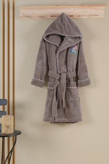 Varol Bambu Nakışlı Çocuk Bornozu - M.Craft