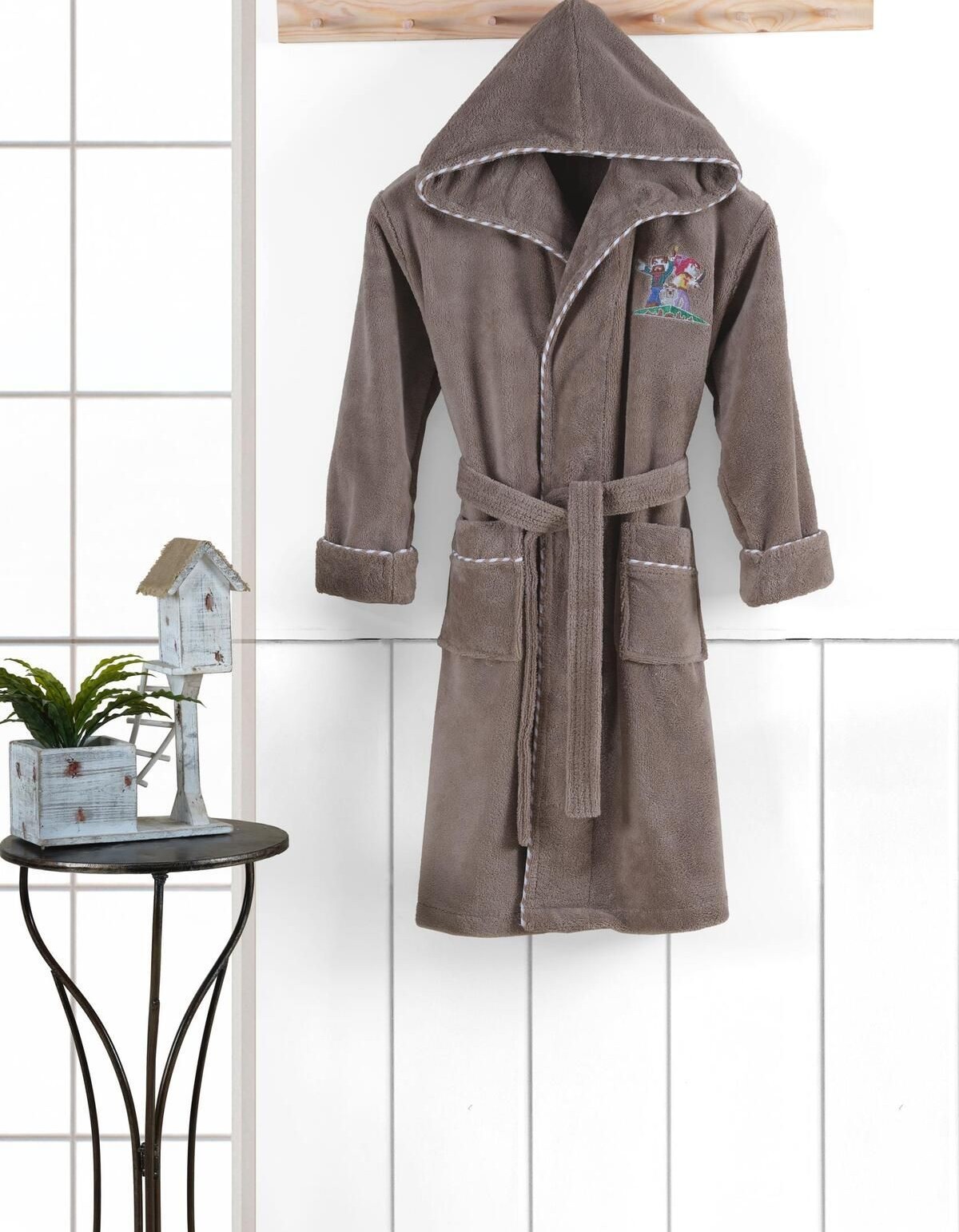 Varol Bambu Nakışlı Garson Boy Bornoz- M.Craft