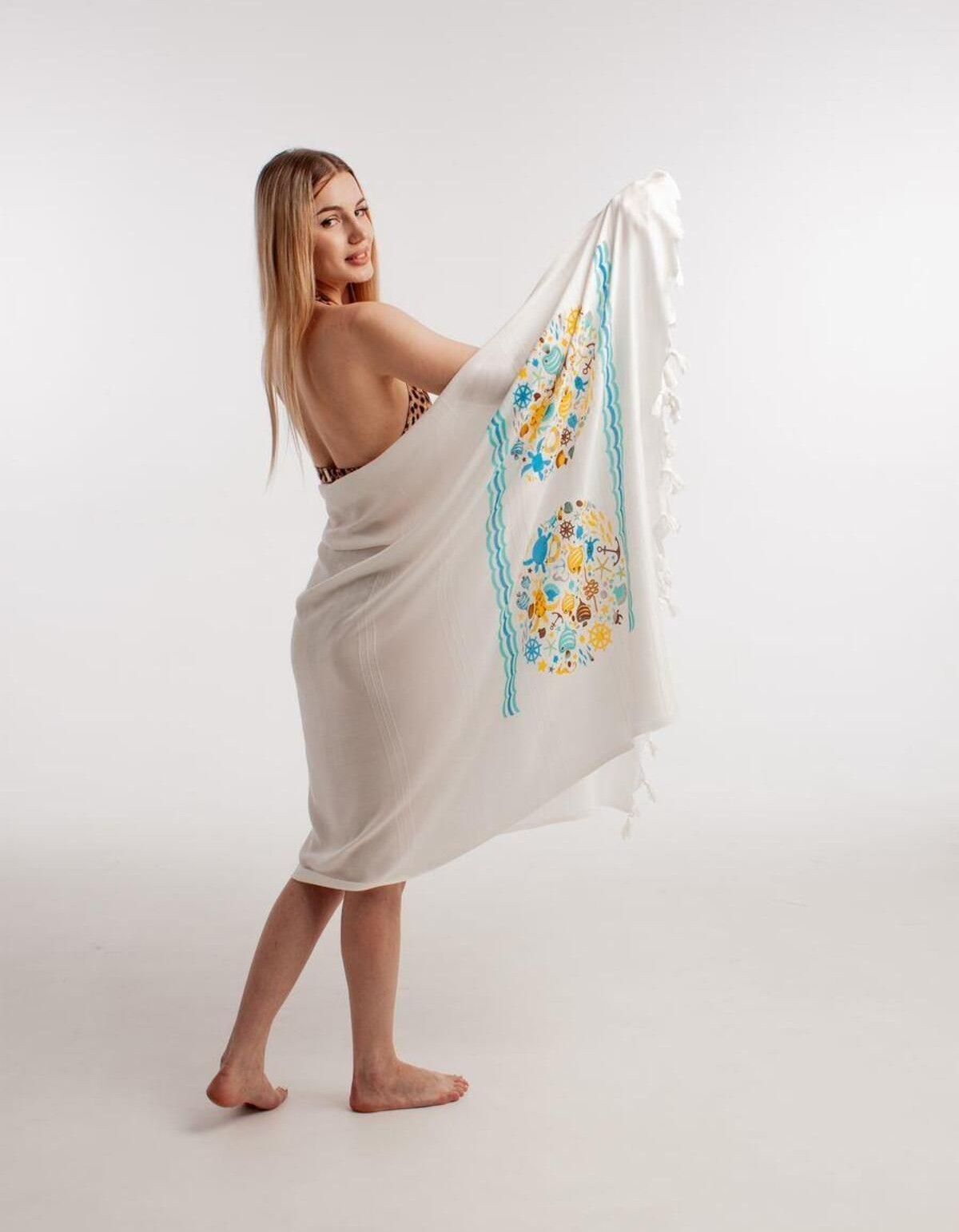 Varol Baskılı Bambu Peştemal Plaj Havlusu