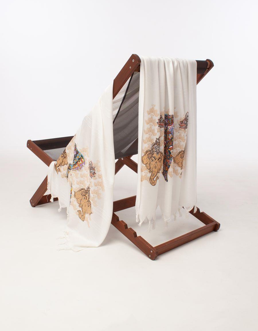 Varol Baskılı Bambu Peştemal Plaj Havlusu