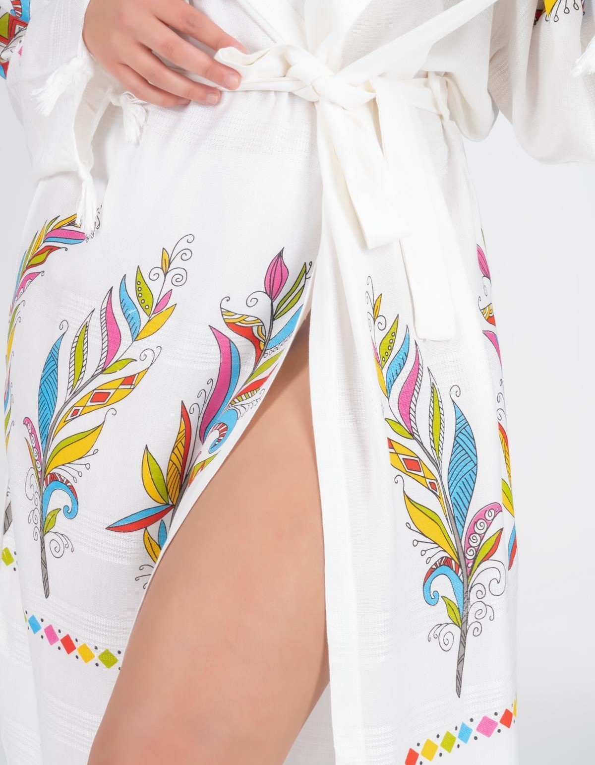 Varol Baskılı Bambu Peştemal Sabahlık Bornoz