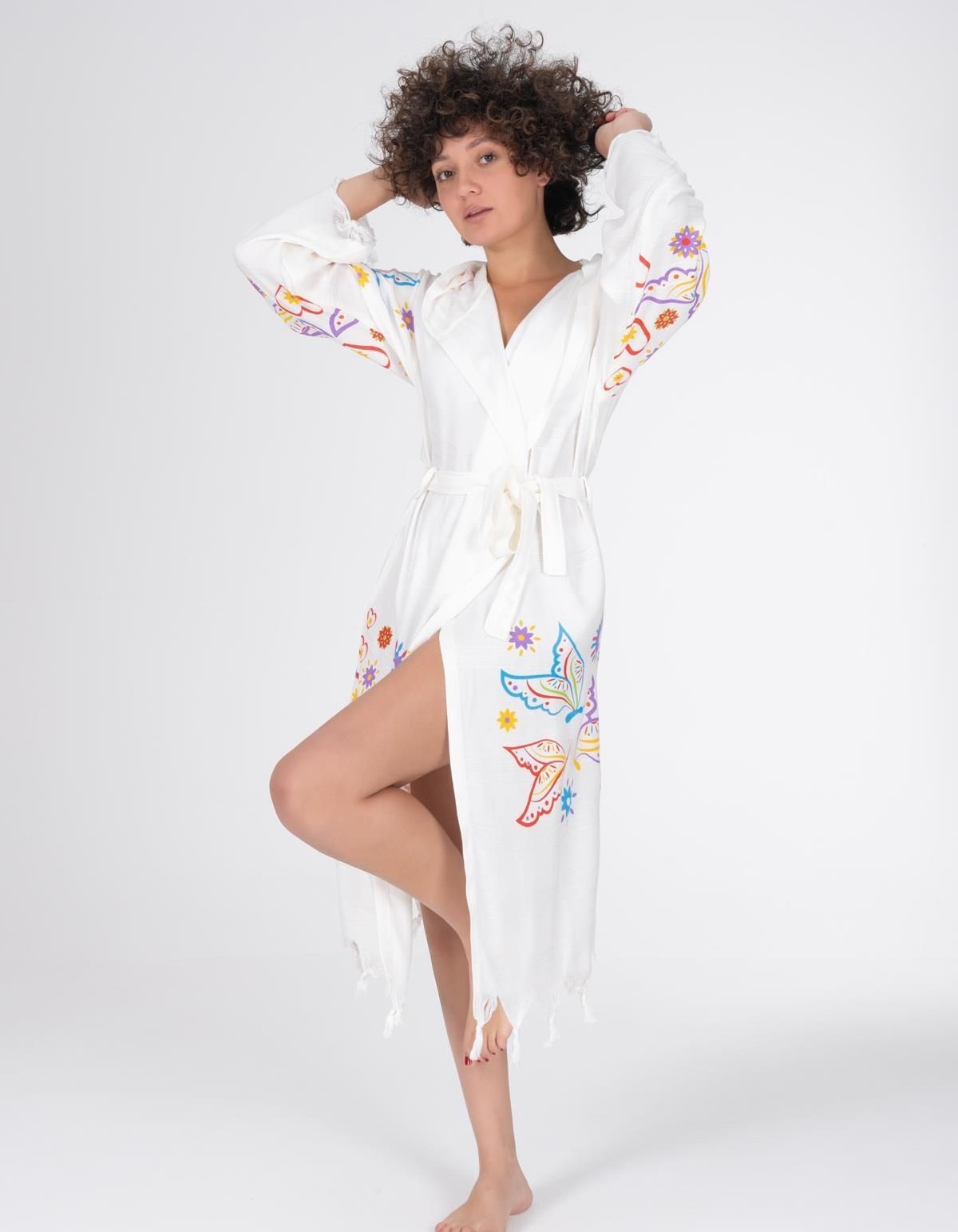 Varol Baskılı Bambu Peştemal Sabahlık Bornoz