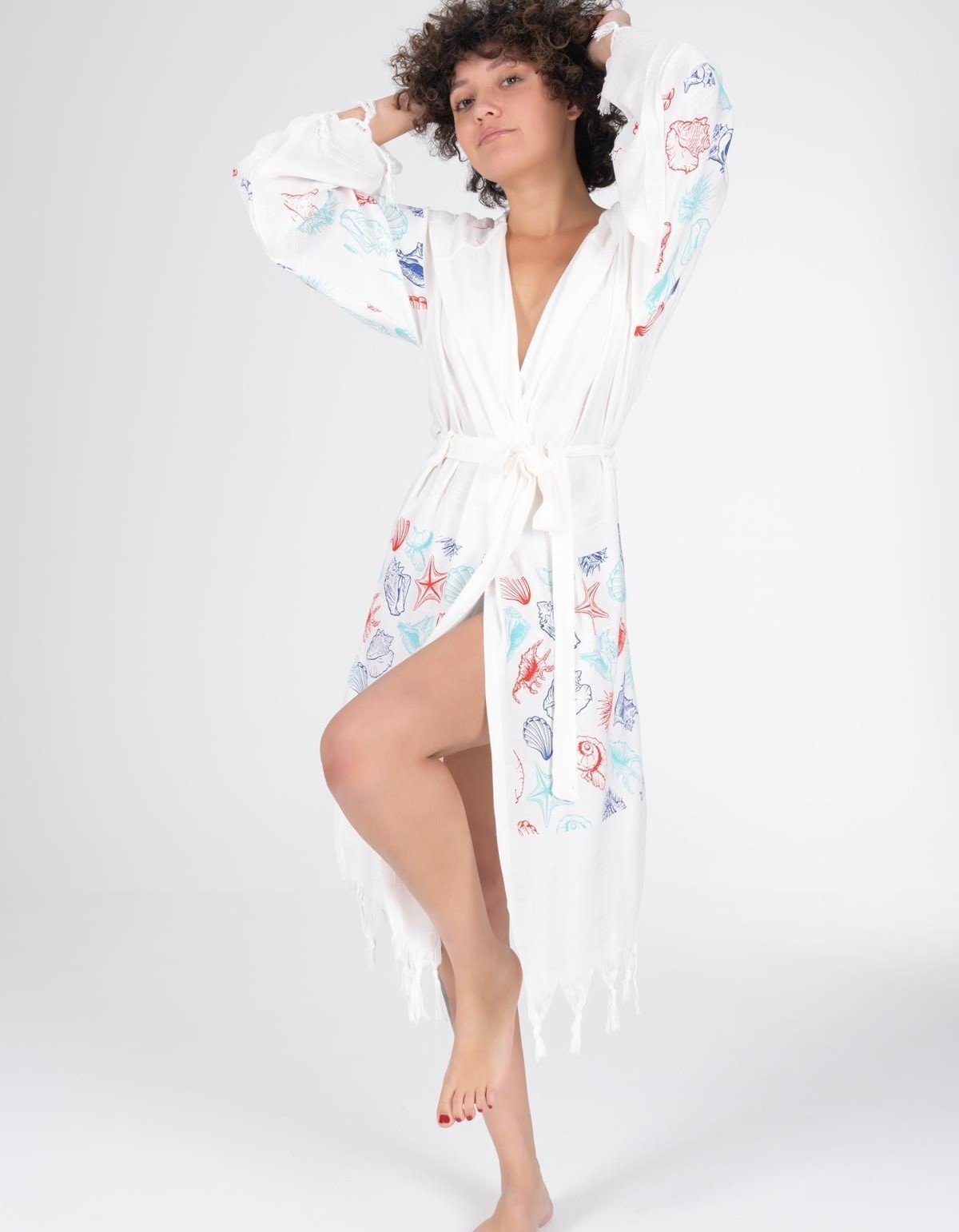 Varol Baskılı Bambu Peştemal Sabahlık Bornoz