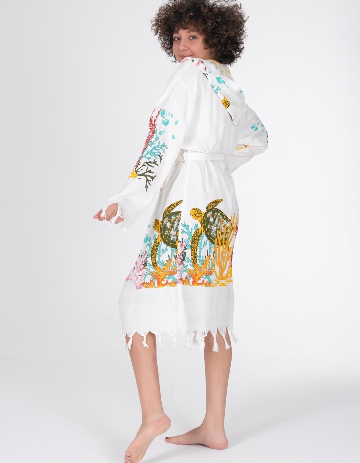 Varol Baskılı Bambu Peştemal Sabahlık Bornoz