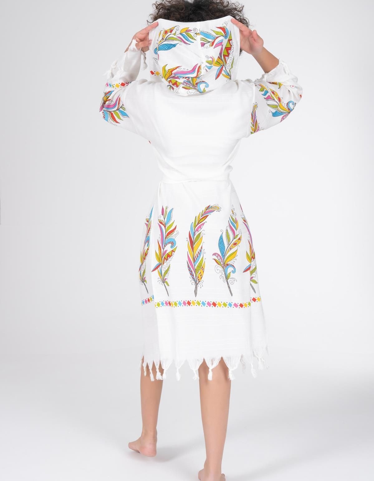 Varol Baskılı Bambu Peştemal Sabahlık Bornoz