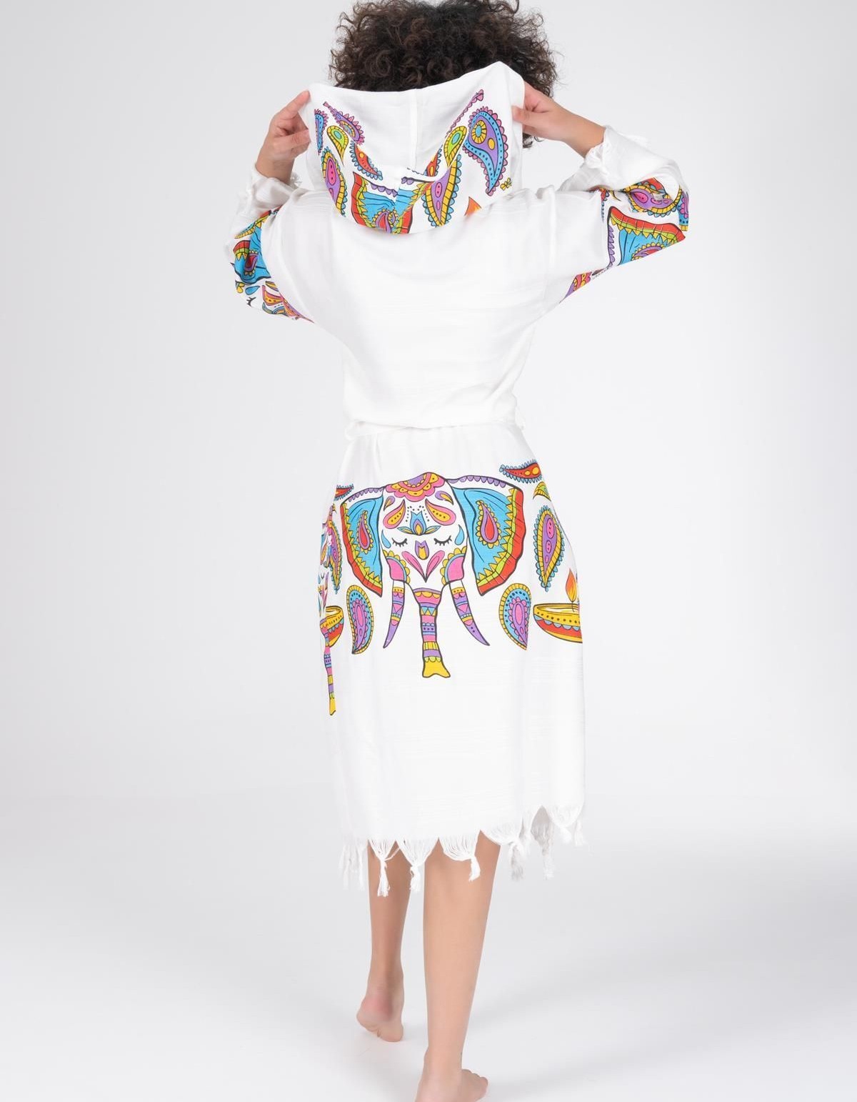 Varol Baskılı Bambu Peştemal Sabahlık Bornoz