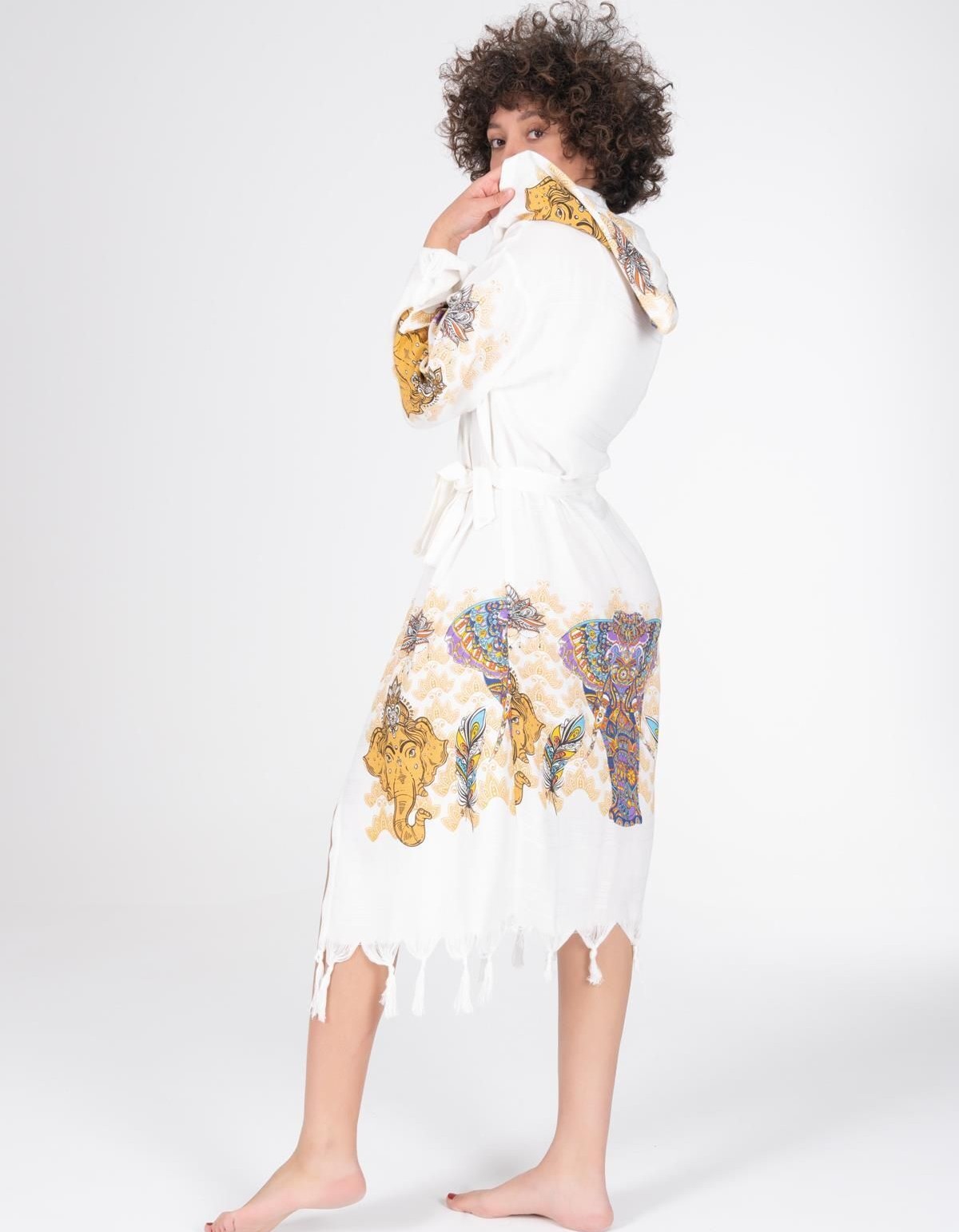 Varol Baskılı Bambu Peştemal Sabahlık Bornoz