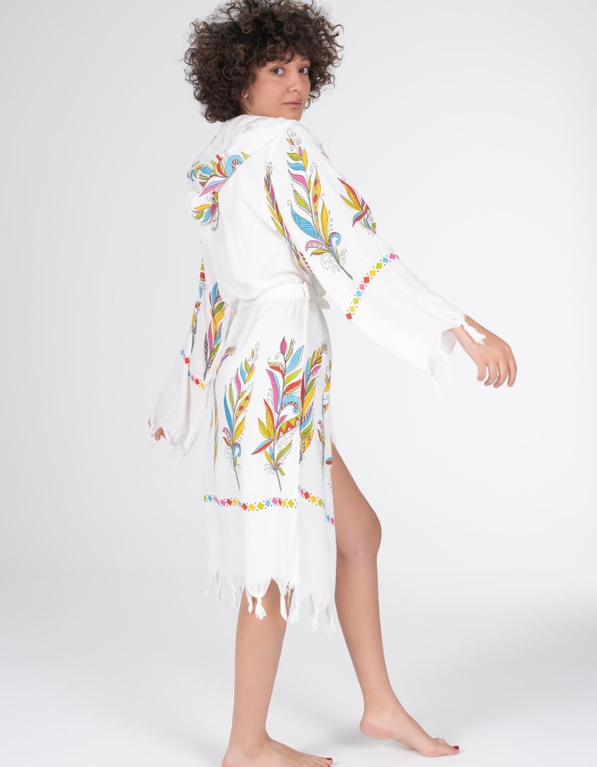 Varol Baskılı Bambu Peştemal Sabahlık Bornoz