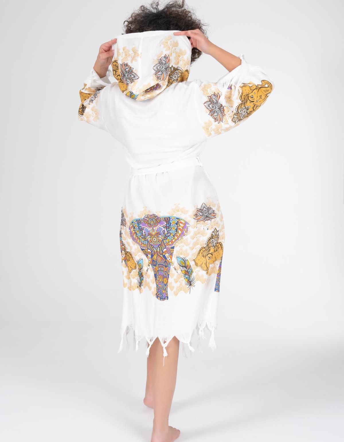 Varol Baskılı Bambu Peştemal Sabahlık Bornoz