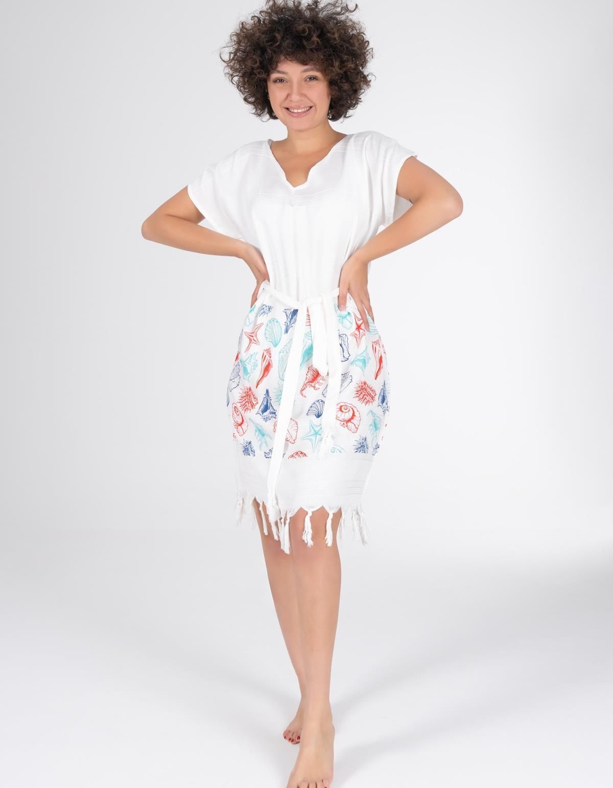 Varol Baskılı Bambu Plaj Elbisesi