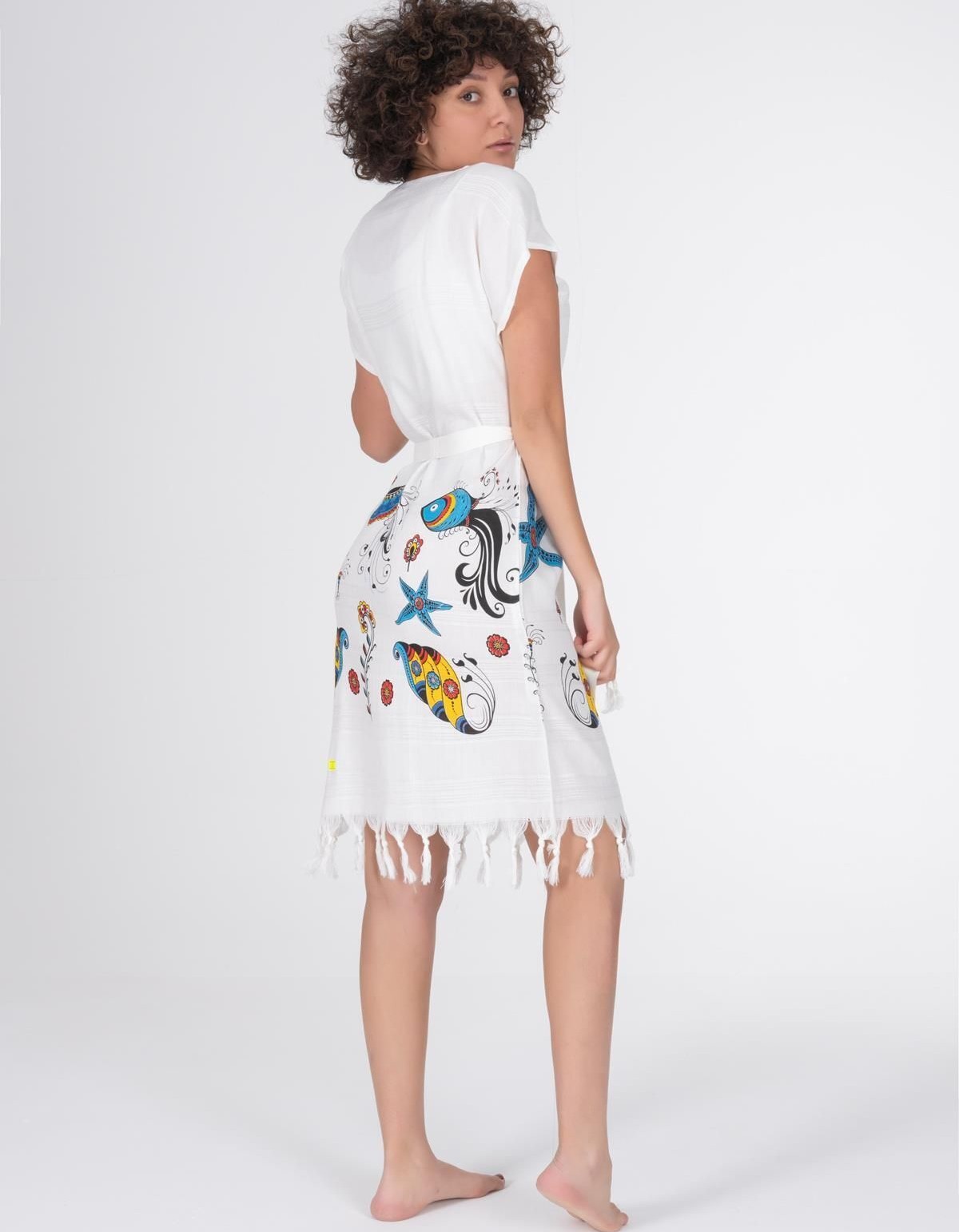 Varol Baskılı Bambu Plaj Elbisesi