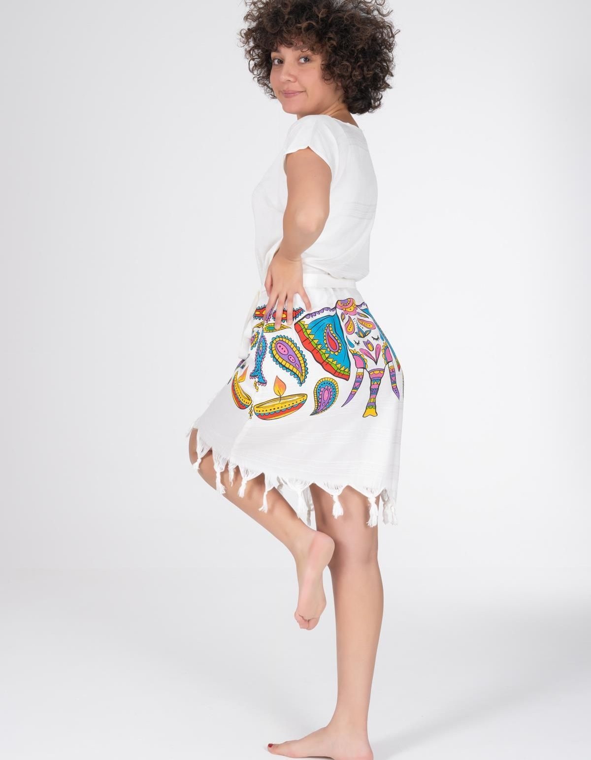 Varol Baskılı Bambu Plaj Elbisesi