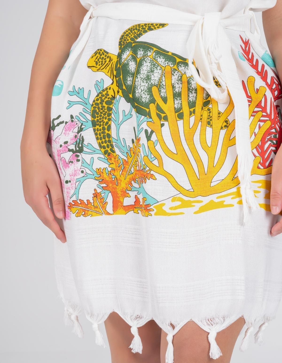 Varol Baskılı Bambu Plaj Elbisesi