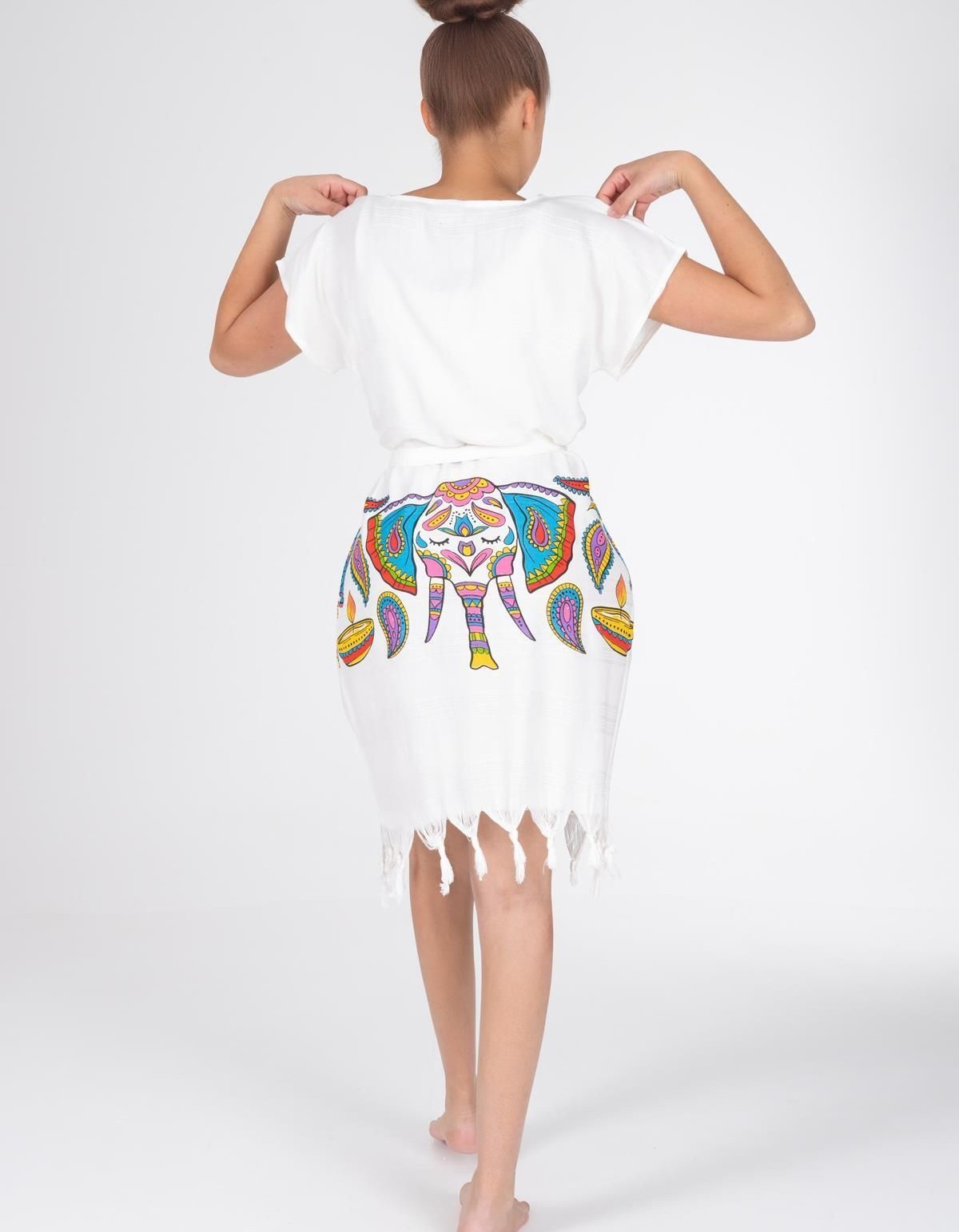 Varol Baskılı Bambu Plaj Elbisesi