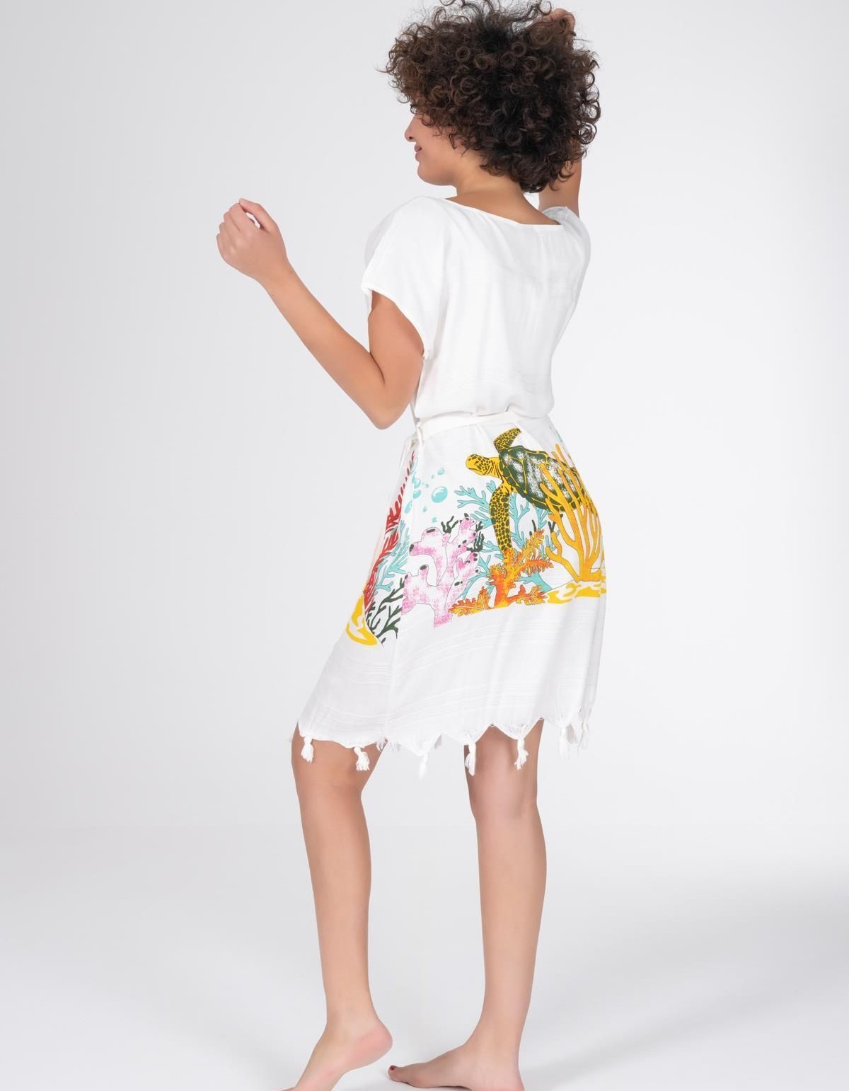 Varol Baskılı Bambu Plaj Elbisesi