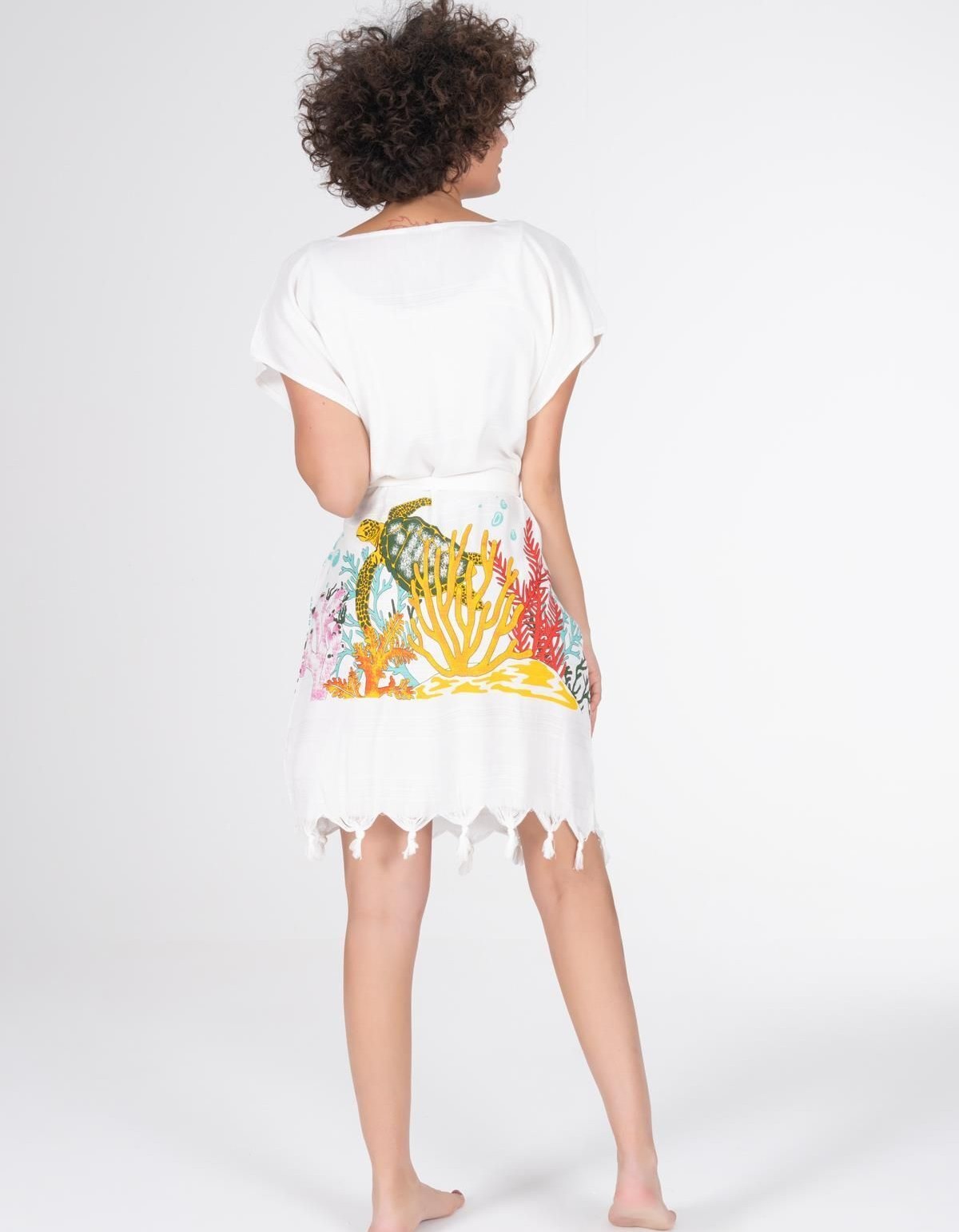 Varol Baskılı Bambu Plaj Elbisesi