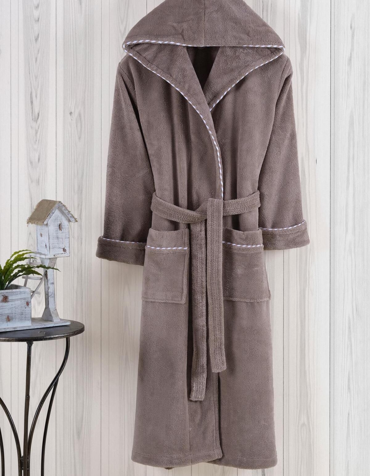 Varol Biyeli Kapşonlu Bambu Bornoz