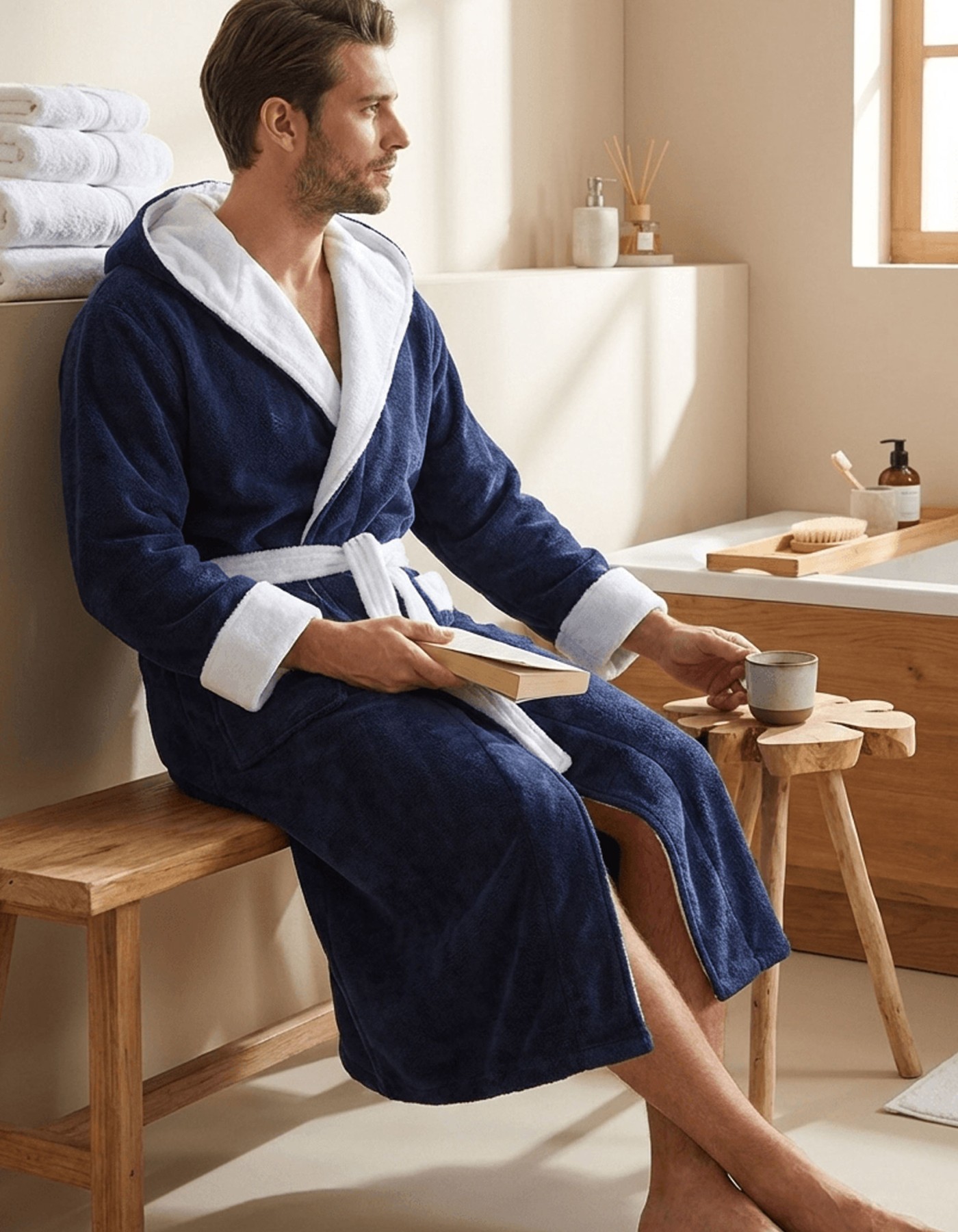 Varol Biyeli Kapşonlu Bambu Bornoz