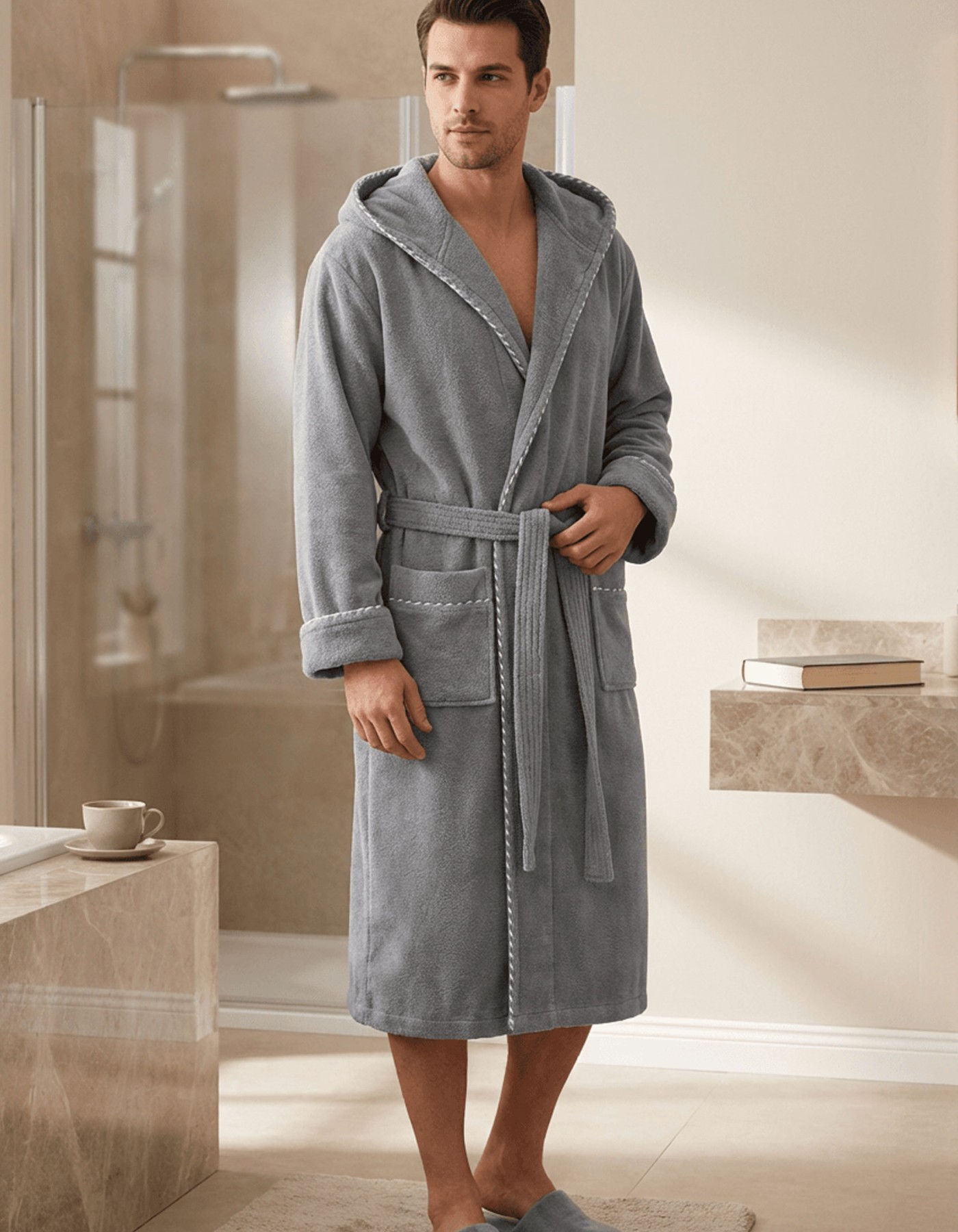 Varol Biyeli Kapşonlu Bambu Bornoz