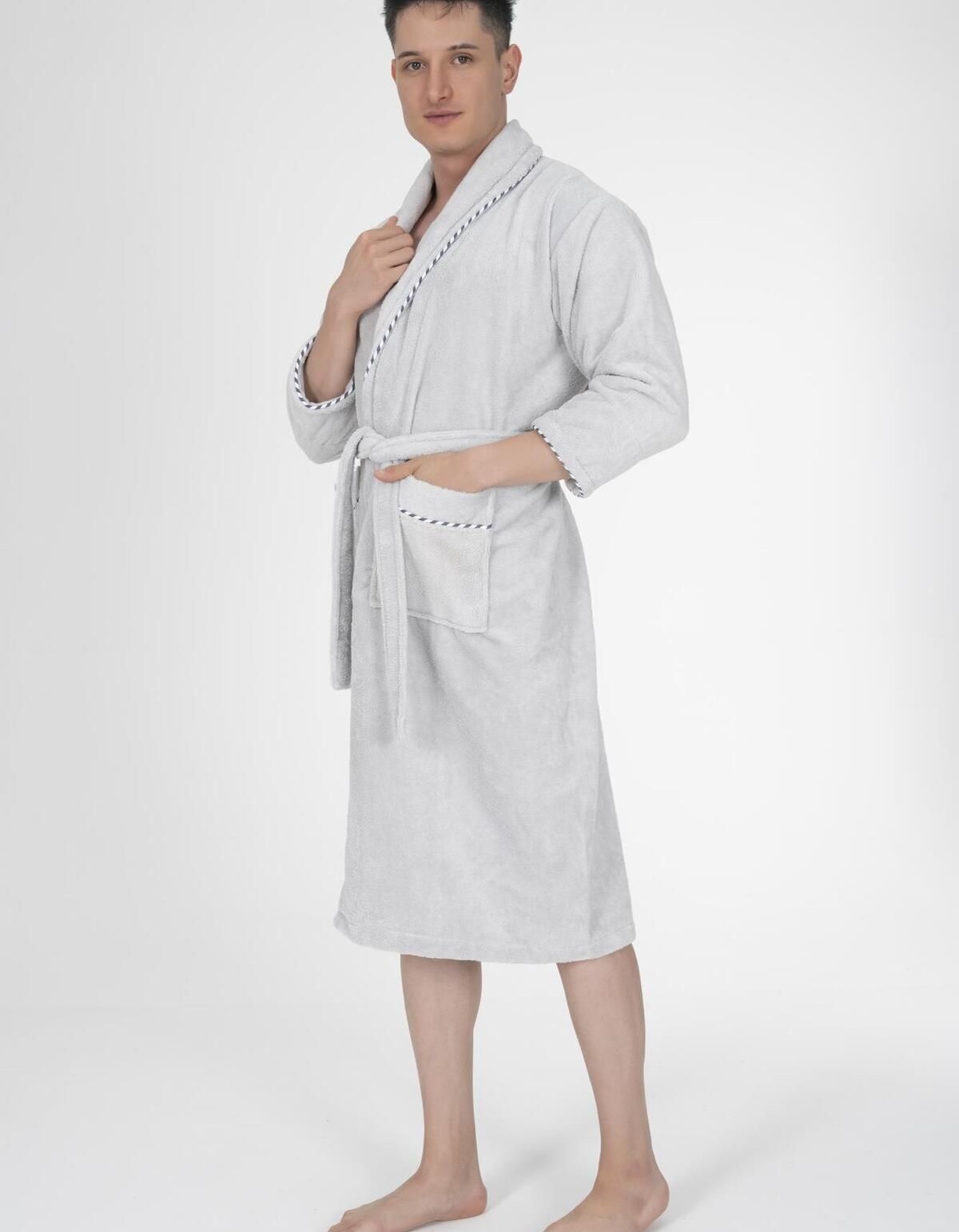 Varol Biyeli Şal Yaka Bambu Bornoz