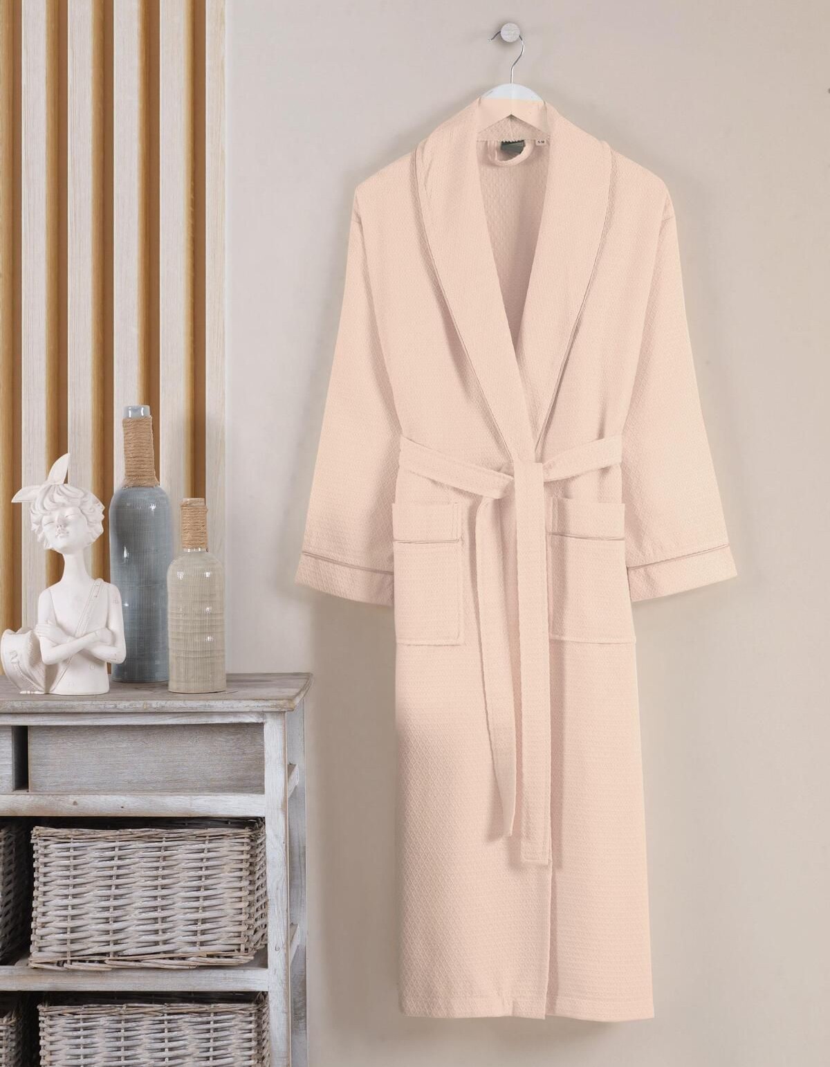 Varol Dama Serisi Şal Yaka Pike Bornoz Sabahlık