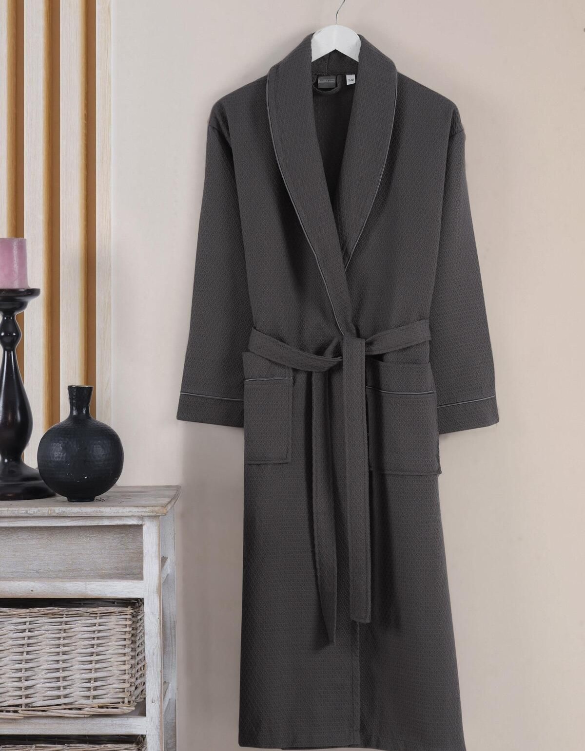 Varol Dama Serisi Şal Yaka Pike Bornoz Sabahlık