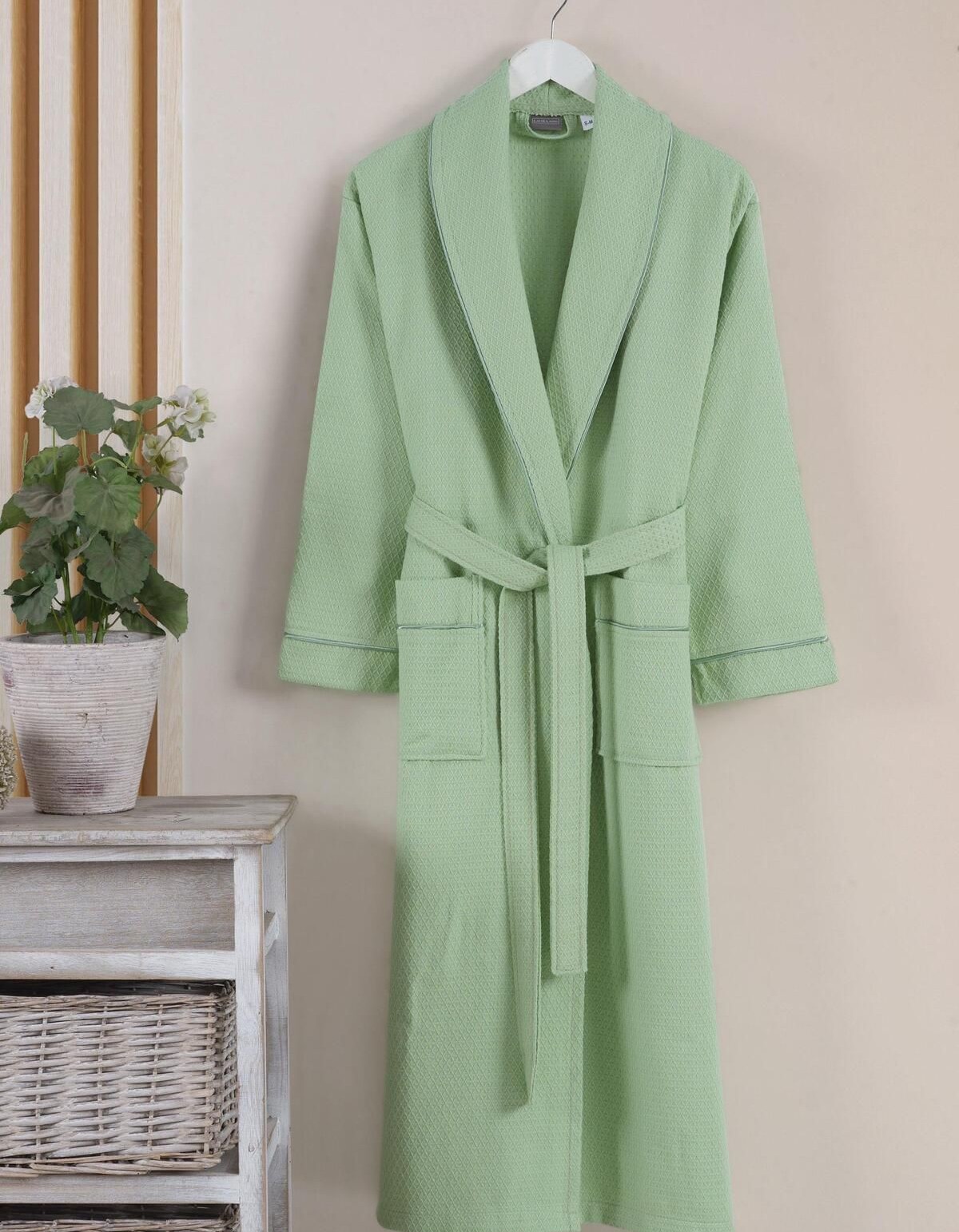 Varol Dama Serisi Şal Yaka Pike Bornoz Sabahlık