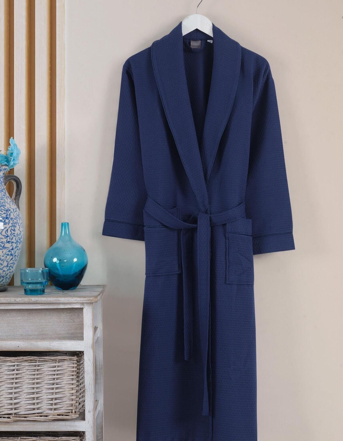 Varol Dama Serisi Şal Yaka Pike Bornoz Sabahlık