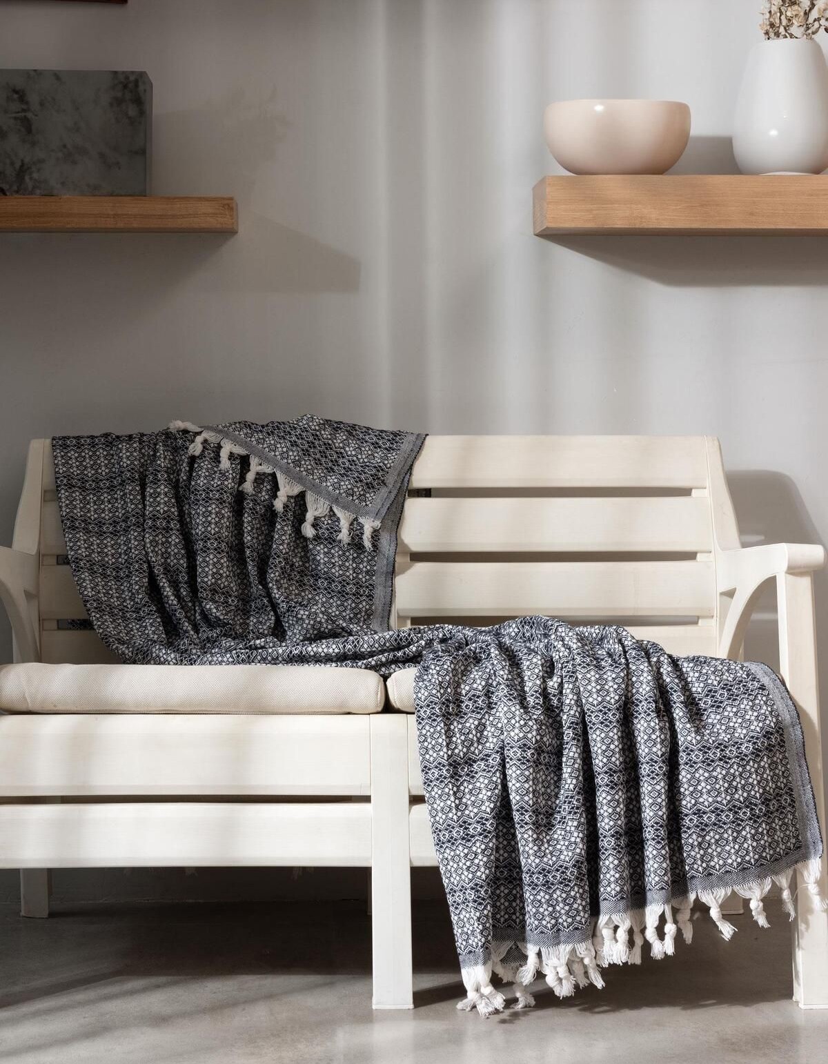 Varol Diamond Serisi Naturel Peştemal Pike Yatak Örtüsü %100 Pamuk