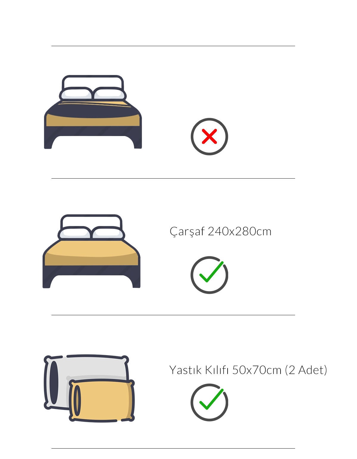 Varol Eris Serisi Pamuk Saten Çift Kişilik Çarşaf Takımı 83 Tel %100 Pamuk