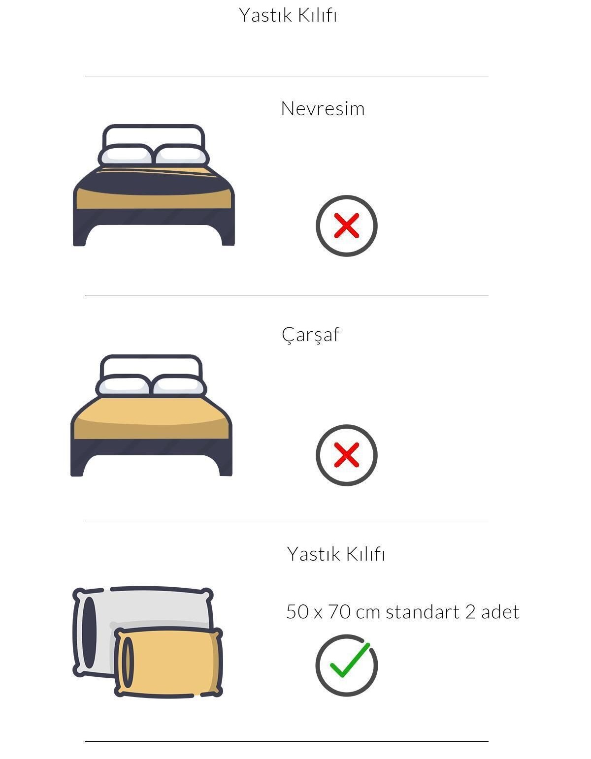 Varol Fors Serisi Otel Yastık Kılıfı 50x70 120 Tel 2 Adet