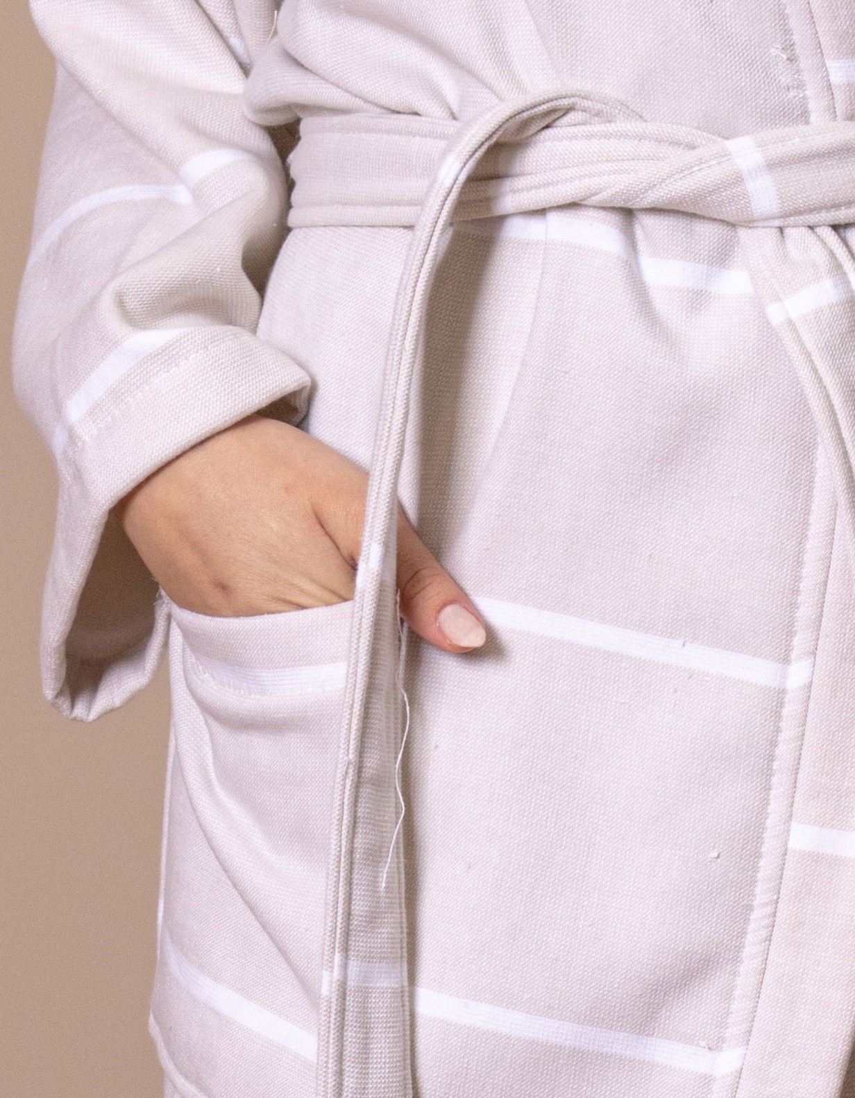 Varol İhracat Fazlası Stok Pamuklu Çizgili Peştamal Bornoz – Hafif Dokuma – Unisex – Standart Beden